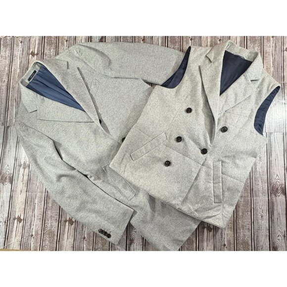 Suitsupply Cashmere Carlo Barbera Vicenza long coat & bodywarmer sz 48 US 38 gre - Picture 1 of 16